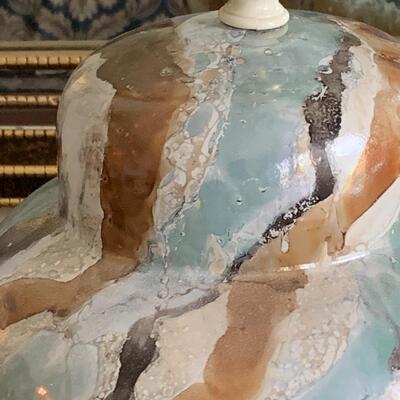 Lot 300:  MCM Marbled Ceramic Lamps