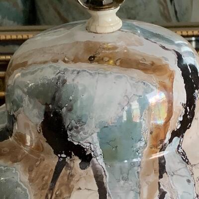 Lot 300:  MCM Marbled Ceramic Lamps