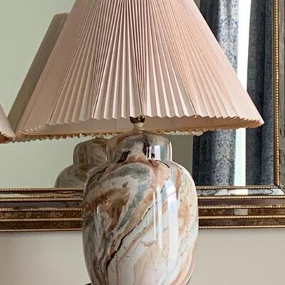 Lot 300:  MCM Marbled Ceramic Lamps