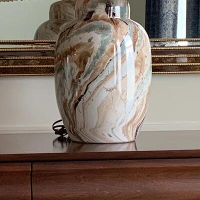 Lot 300:  MCM Marbled Ceramic Lamps