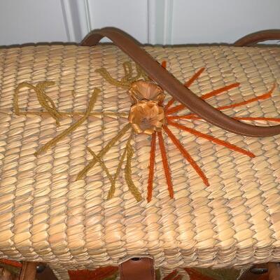 Lot 344: MCM Oversized Basket Straw HandBag, Vintage Handmade Cape & Shawl