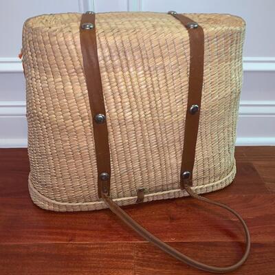 Lot 344: MCM Oversized Basket Straw HandBag, Vintage Handmade Cape & Shawl