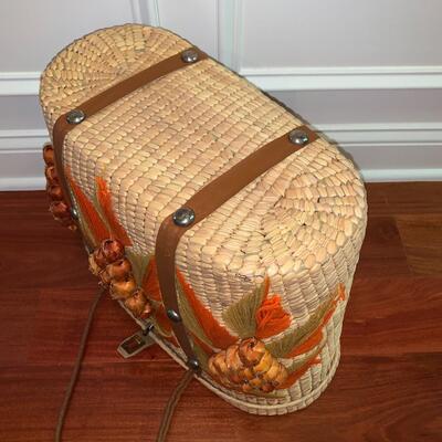 Lot 344: MCM Oversized Basket Straw HandBag, Vintage Handmade Cape & Shawl