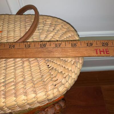 Lot 344: MCM Oversized Basket Straw HandBag, Vintage Handmade Cape & Shawl