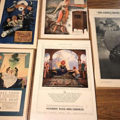 Lot of 8 Vintage Advertisements Art Deco Ladies