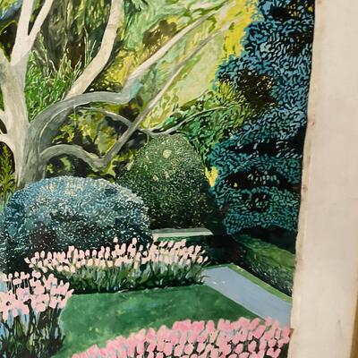 Watercolor Painting of Flower Garden
