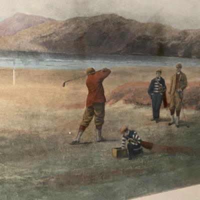 Douglas Adams Golfing Lithograph  Print