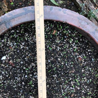 Lot of 2 Large Brown Glazed Garden Pots