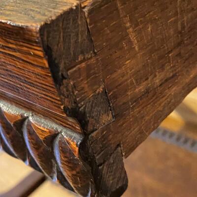 Beautiful Carved Oak Antique Desk Table