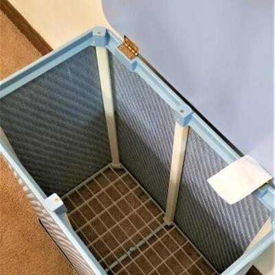 Lot #282 Vintage Blue Basket Clothes Hamper
