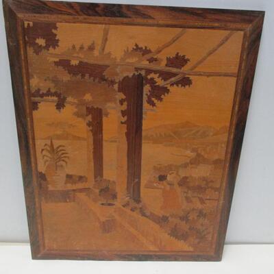 Wood Marquetry Landscape Picture