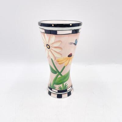 CRAZY MOUNTAIN BUTTERFLY & FLOWER CERAMIC VASE