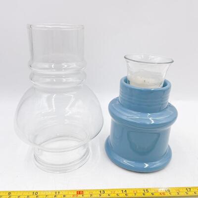 CERAMIC & GLASS LAMP CANDLE HOLDER