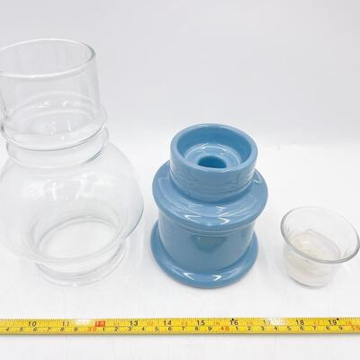CERAMIC & GLASS LAMP CANDLE HOLDER