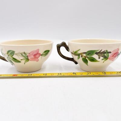 FRANCISCAN DESERT ROSE TEACUPS (4) & SAUCERS (5)