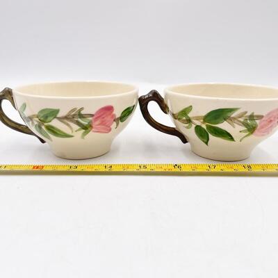FRANCISCAN DESERT ROSE TEACUPS (4) & SAUCERS (5)