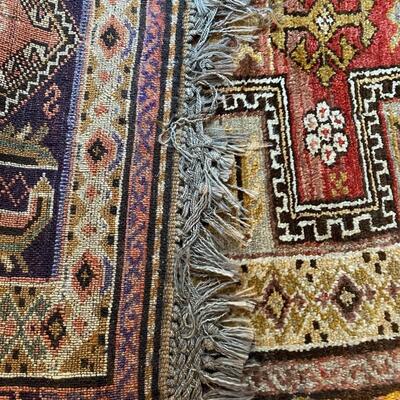 Beautiful Traditional Hand Woven Rug Runner in Burgundy and Tan Pattern