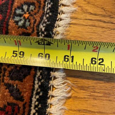 Gorgeous Deep Red Burgandy Black and White Runner Hand Woven Rug