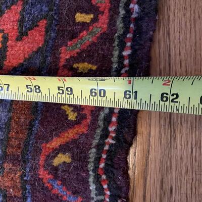 Vibrant Red and Blue and Green Hand Woven Area Rug