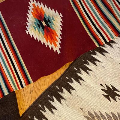 Lot of 3 Small Hand Woven Native American Area Rugs