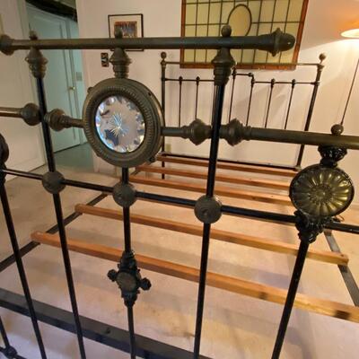 Beautiful Antique Metal Full Bed Frame Antique Brass and Black