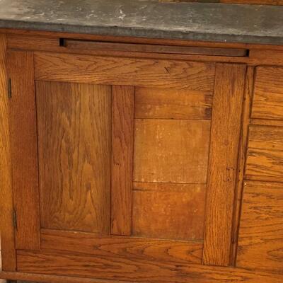Early 20th Century Hoosier Oak Kitchen Cabinet