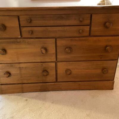 Vintage Wood Dresser with Round Wood Handles