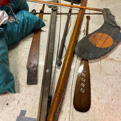 Vintage Lightning Sailboat and MacGregor Boat Trailer with Sailing Accessories