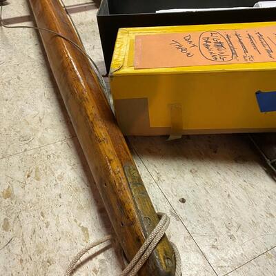 Vintage Lightning Sailboat and MacGregor Boat Trailer with Sailing Accessories