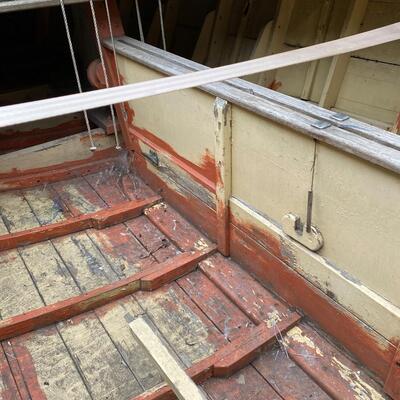 Vintage Lightning Sailboat and MacGregor Boat Trailer with Sailing Accessories