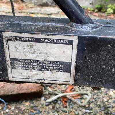 Vintage Lightning Sailboat and MacGregor Boat Trailer with Sailing Accessories