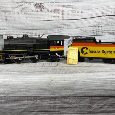 Lionel Trains G scale Chessie System 4-4-2 #5106 steam locomotive and tender