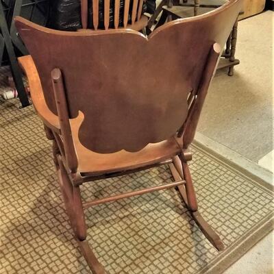 Lot #288  Nice Vintage Rocking Chair with Painted Decoration