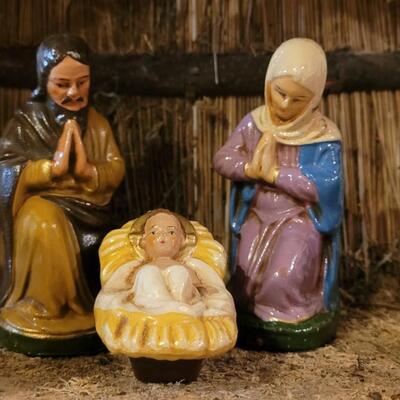Lot 23: Vintage Creche German Nativity