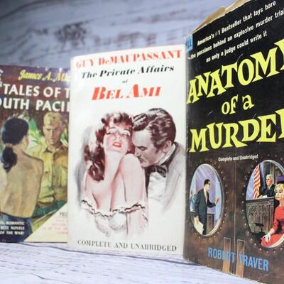 Lot of Good Read Retro Book Novels Fiction - Anatomy of Murder, Nana, Bel Ami, South Pacific