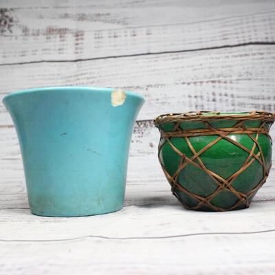 Flower Pots - Pair of Vintage Pottery plant pots, small