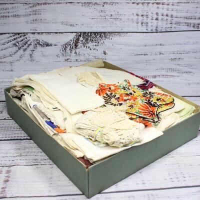 Vintage Lot of Crafting Handkerchief Cloth Pieces