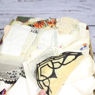 Vintage Lot of Crafting Handkerchief Cloth Pieces