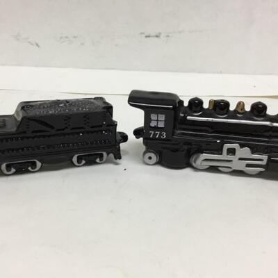 Ceramic Train Engine Locomotive and Tender Salt & Pepper Shaker Set