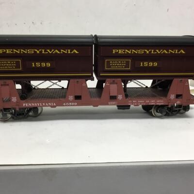 Aristocraft Railway Express Agency G scale PRR Piggyback flat car w/2 trailers REA46599