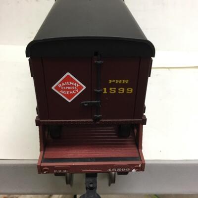 Aristocraft Railway Express Agency G scale PRR Piggyback flat car w/2 trailers REA46599