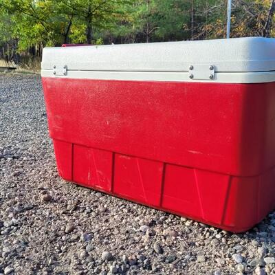 Lot 40: Large Red and White IGLOO Cooler