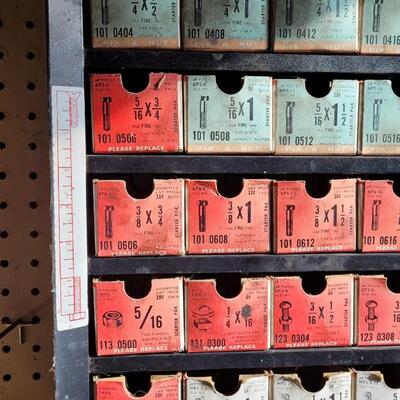 Lot 46: Vintage Assorted Hardware Display Organizer w/ ALL Original Cardboard Trays