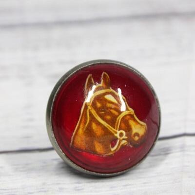 Vintage Horse Bridle Rosette Pin Brooch Slide