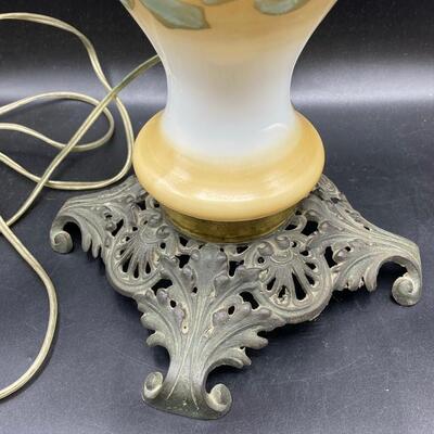 Vintage Antique Victorian Style Rose Painted Lamp Base