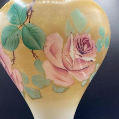 Vintage Antique Victorian Style Rose Painted Lamp Base
