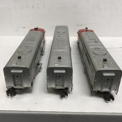 S Gauge American Flyer Santa Fe A-B-A diesel locomotive set