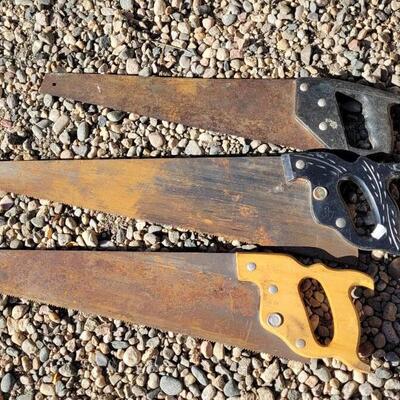 Lot 54: (3) Vintage Farm Hand Saws