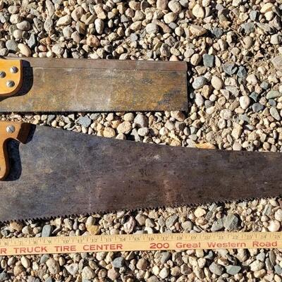 Lot 55: (2) Vintage Farmhouse Handsaws