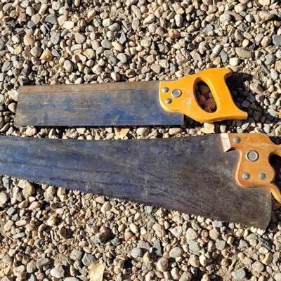 Lot 55: (2) Vintage Farmhouse Handsaws